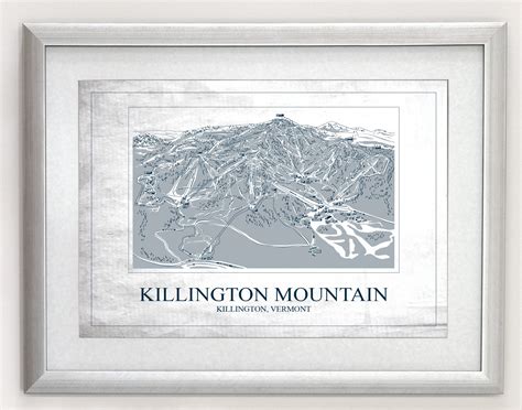Killington Mountain Hand Drawn Trail Map - Etsy