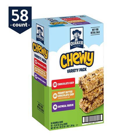 Quaker Chewy Granola Bars Variety Pack, 58 Count - Walmart.com