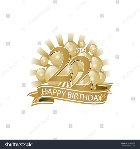 Nd Golden Happy Birthday Logo Balloons Shutterstock