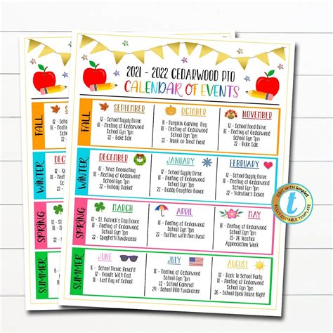 Editable Monthly Pto Pta Flyer Printable Handout Volunteer Meeting