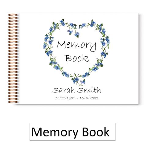 Funeral Memory Book Forget Me Not Heart