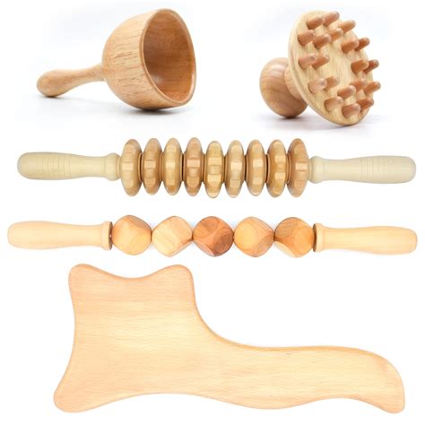 Buy 5 In 1 Wood Therapy Massage Tools Maderoterapia Kit For