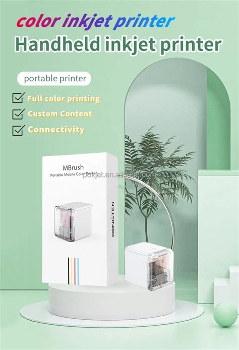 Mbrush Kongten Handheld Printer Ink Jet Portable Wireless Mini Colorful ...