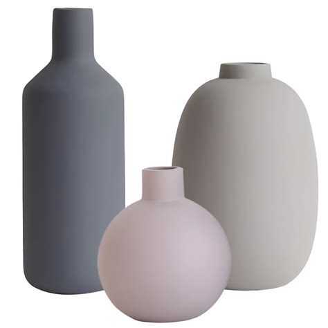 3 Pcs Ceramic Vases, Ceramic Rustic Farmhouse Vases, Decorative Vases