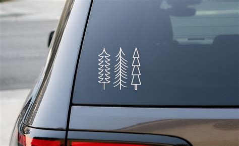 Simple Pine Tree Decal Modern Trees Mountain Vinyl Decal Etsy