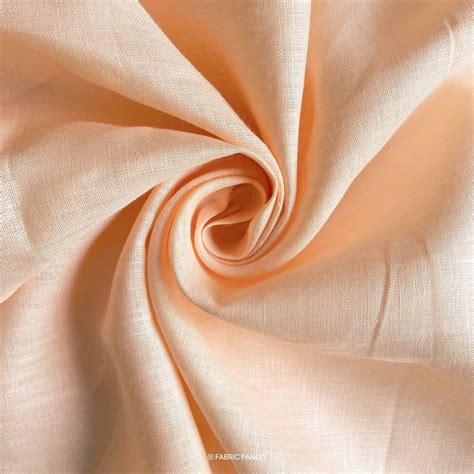 Pastel Peach Plain Premium Lea Pure Linen Fabric Width Inch At