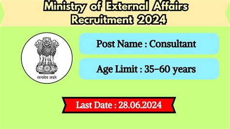 Ministry Of External Affairs Recruitment Latest Consultant On