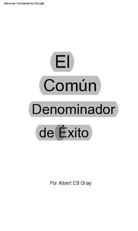 El común denominador - Importante - Denominador de Éxito El Común Por