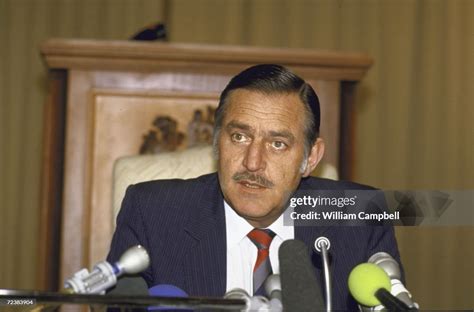 South African foreign minister Pik Botha during Press conference re ...