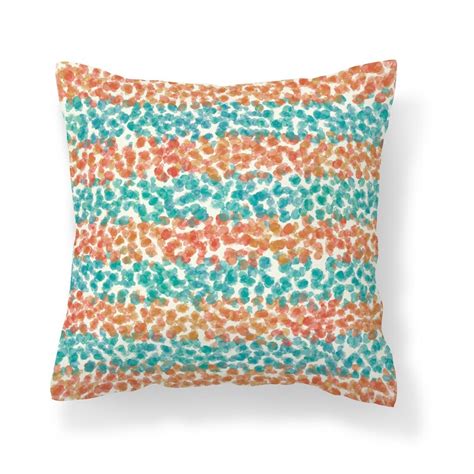 Burnt Orange Teal Striped Throw Pillow Cover Unique Modern | Etsy