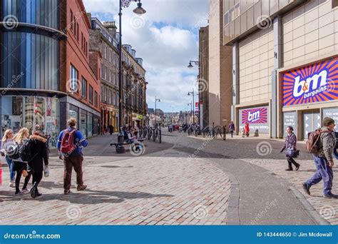 Wellgate In Scotland`s Dundee Busy With Shoppers And Visitors Editorial