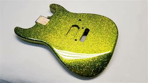 Lime Green Metal Flake Guitar Finish Guitarpaintguys Youtube