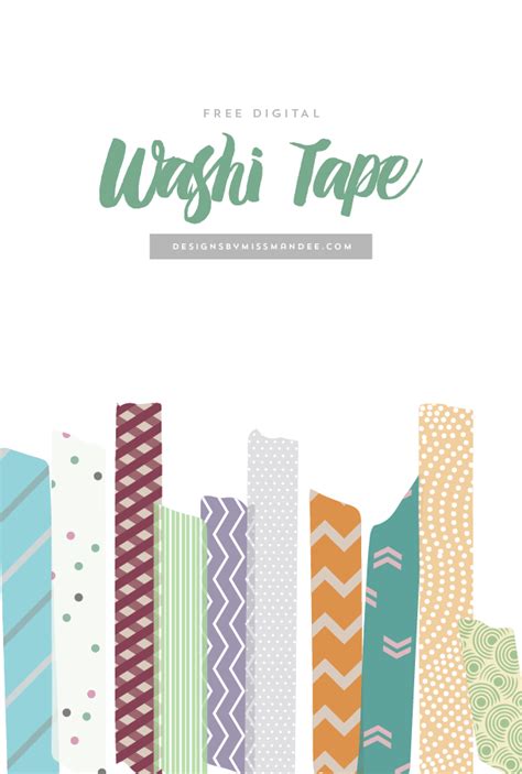 Free Digital Washi Tape Designs By Miss Mandee