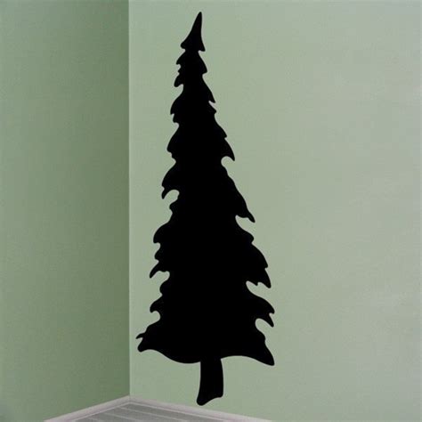 Pine Tree Wall Decal Cabin Vinyl Decal Evergreen Tree Etsy