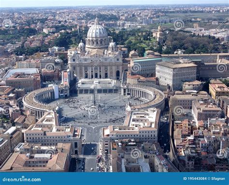 Aerial View Saint Peter Basilica Vatican City Stock Photo Image Of