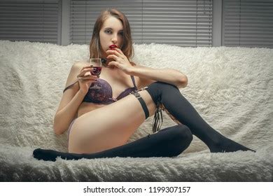 Sensual Aroused Woman Lingerie Sitting On Stock Photo Shutterstock
