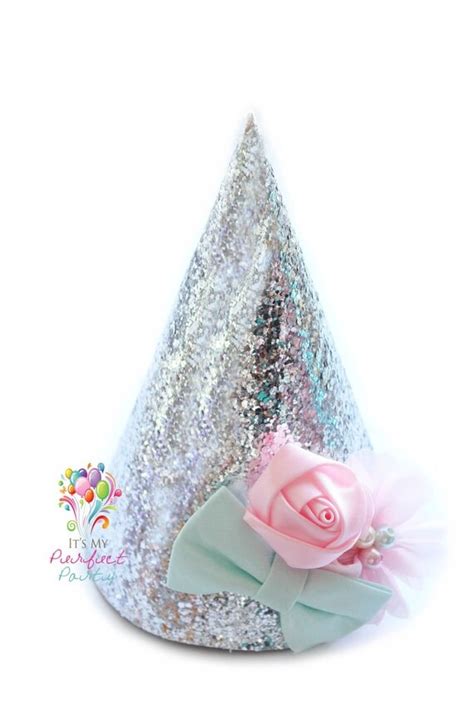 Party Hat Silver Glitter Party Hat 1st Birthday Party Hat