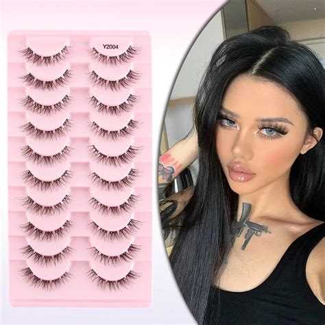 YSDO 10 Pairs Natural Eyelashes Hand Made 3D Mink Lashes Fluffy Wispy