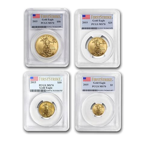 Buy 2015 4 Coin American Gold Eagle Set Ms 70 Pcgs Firststrike® Apmex