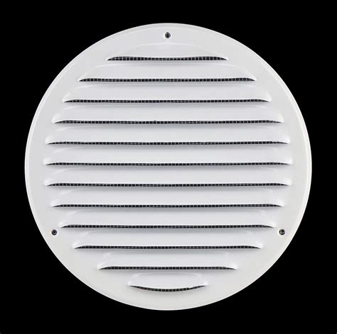 Steinberg14 White 160mm Metal Air Vent Cover With Insect Mesh 6 Inch