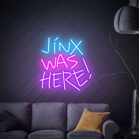 Jinx Was Here Arcane Led Neon Sign Cartoon Neon Sign Cartooncharacter