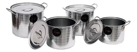 Set 4 Ollas Tapa Acero Inoxidable Hot Spot 8 12 14 18 Lts MercadoLibre