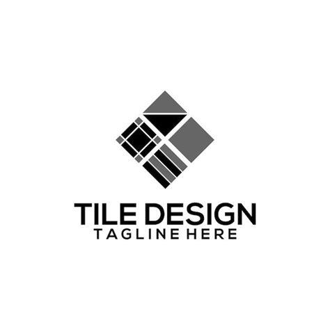square tile logo vector template abstract geometric tile design