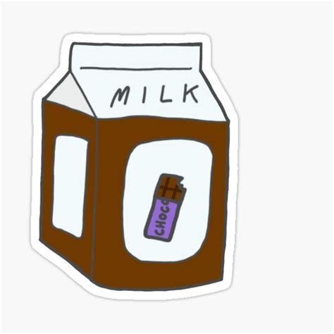 Cute Kawaii Chocolate Milk Carton Sticker For Sale By Hufflepuffin