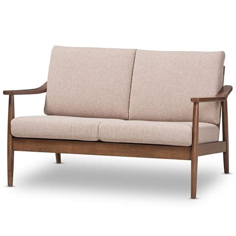 Baxton Studio Venza Loveseat In Light Brown And Walnut Brown Walmart