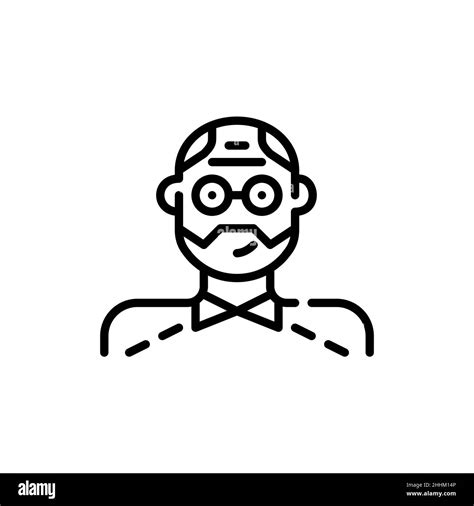 Older Adult Avatar Grandfather With Beard Wearing Glasses Pixel