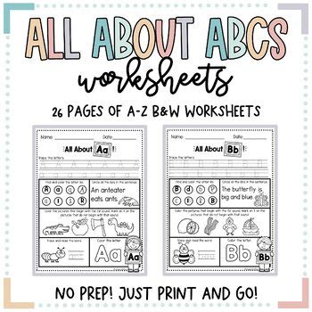 All About ABCs Worksheets by xoMissO | Teachers Pay Teachers