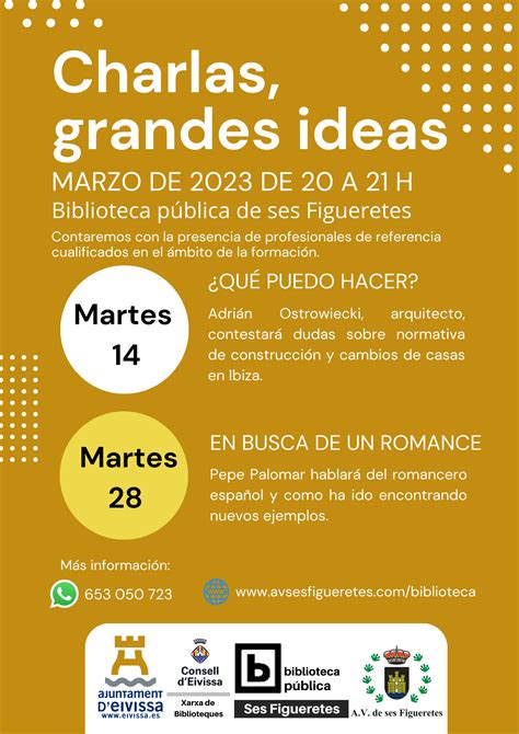 Charlas Grandes Ideas Marzo A V Ses Figueretes