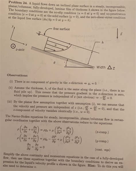 Solved Problem 24 A Liquid Flows Down An Inclined Plane Chegg