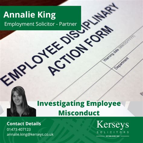 Investigating Employee Misconduct - Kerseys Solicitors