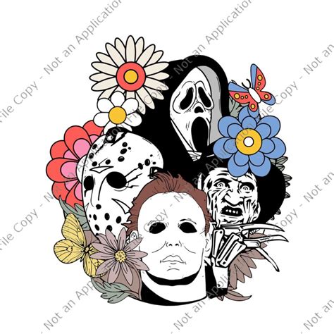 Floral Horror Characters Halloween Svg Horror Characters Svg