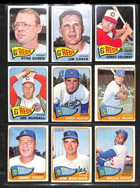 Lot Detail Lot Of 230 Assorted 1965 Topps Baseball Cards W Koufax