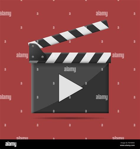 Movie Production Clapper Board On The Red Background Film Industry