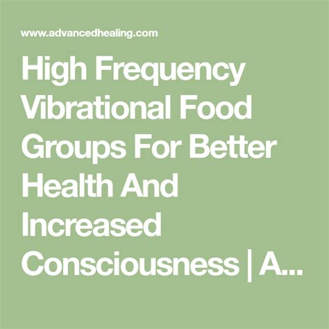 Food And Vibrational Frequency Chart