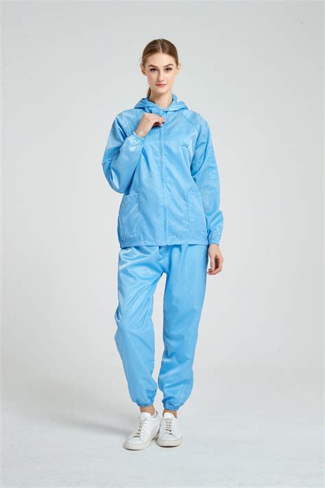 Cleanroom Garment Polyester Esd Coverall Cloth China Cleanroom