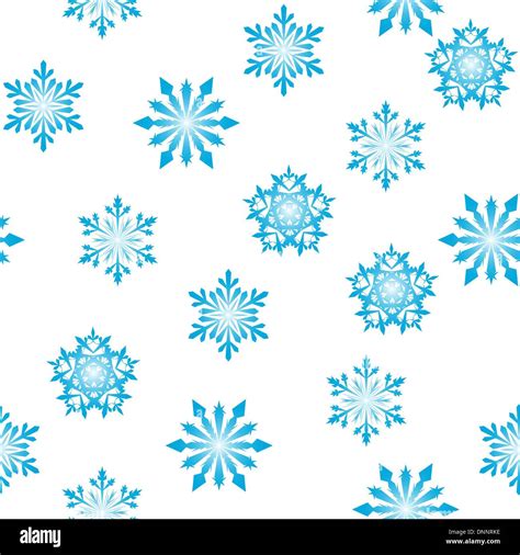 Seamless Vector Snowflakes Background In Different Shapes Stock Vector