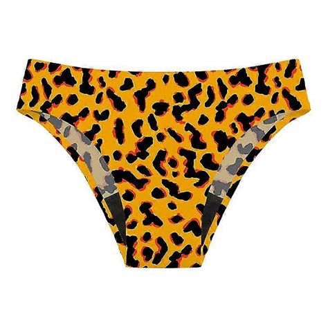 Girls Seamless Swimwear Menstrual Panties 4 Layer Leakproof Sexy Leopard Bikini Fast Absorption