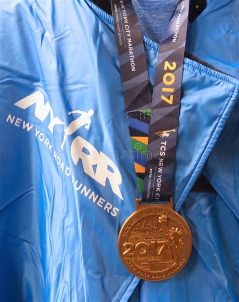 2017 New York City Marathon Finisher Medal In Manhattan Editorial Image