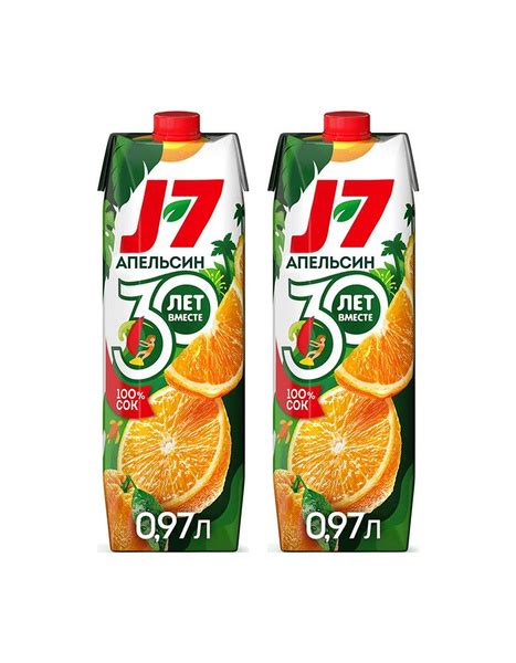 Сок J7 Апельсиновый с мякотью, 2 шт x 970 мл - купить с доставкой по ...
