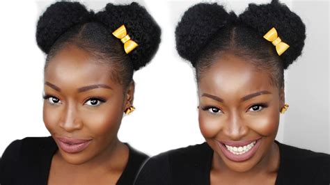 How To Easy Afro Puffs On Natural 4c Hair Youtube