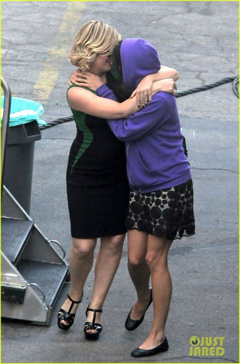 Photo: amy poehler playfully kisses aubrey plaza on parks rec set 15 ...