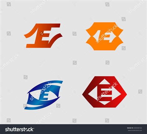 Set Letter E Logo Stock Vector Royalty Free 405940102 Shutterstock