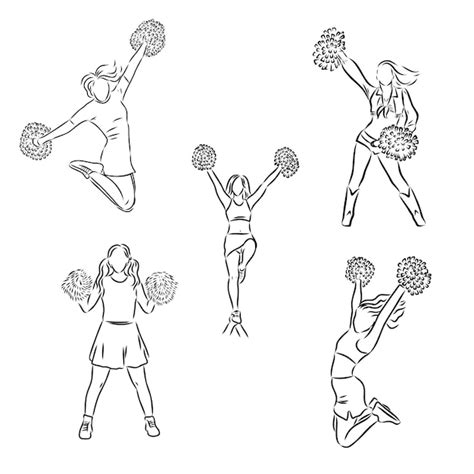 Premium Vector | Cheerleader sketch cheerleading vector sketch ...