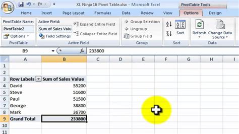 Excel Pivot Table Tutorial Youtube