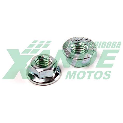 PORCA SEXT M8 FLANGE PRISIONEIRO DA COROA BIZ 100 125 TRILHA