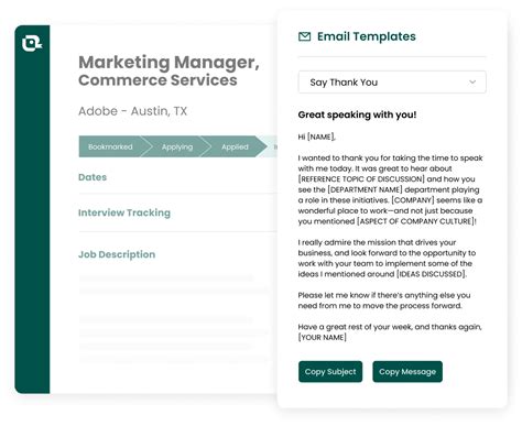 Job Application Email Templates - Streamline Your Application Process | Teal